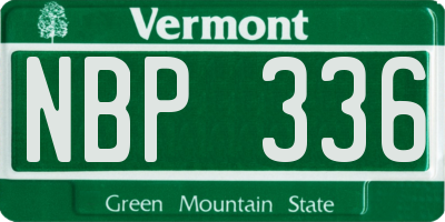 VT license plate NBP336