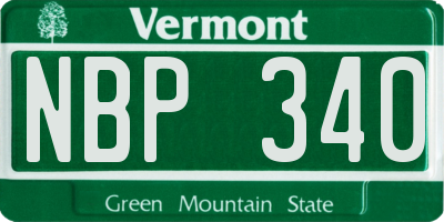 VT license plate NBP340