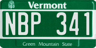 VT license plate NBP341
