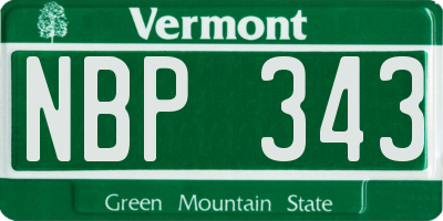 VT license plate NBP343