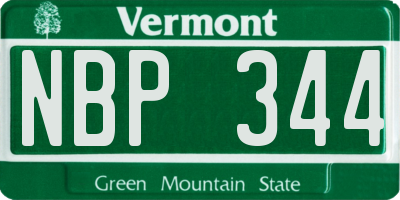 VT license plate NBP344