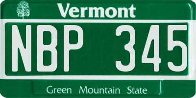 VT license plate NBP345