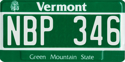 VT license plate NBP346