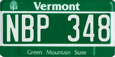 VT license plate NBP348