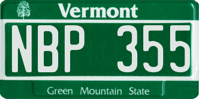 VT license plate NBP355