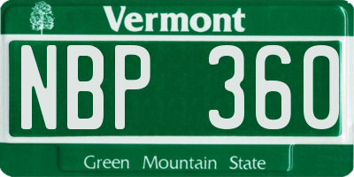 VT license plate NBP360