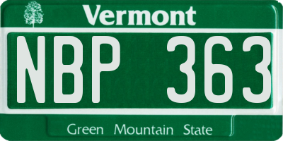 VT license plate NBP363