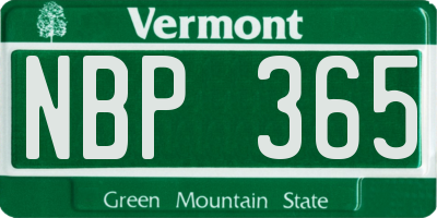 VT license plate NBP365