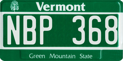 VT license plate NBP368