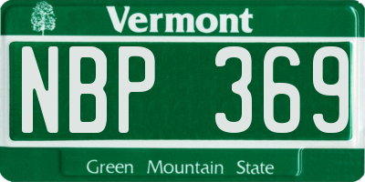 VT license plate NBP369