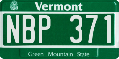 VT license plate NBP371