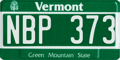VT license plate NBP373