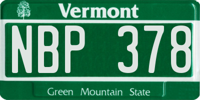 VT license plate NBP378