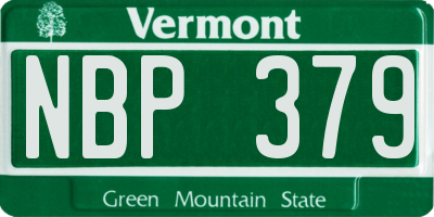 VT license plate NBP379