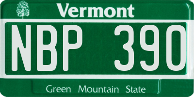 VT license plate NBP390