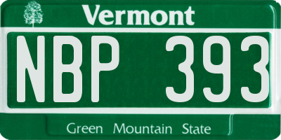 VT license plate NBP393