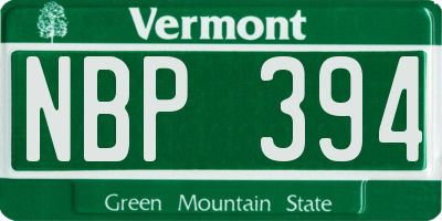 VT license plate NBP394