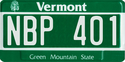 VT license plate NBP401