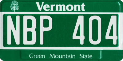 VT license plate NBP404