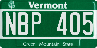 VT license plate NBP405