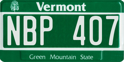 VT license plate NBP407