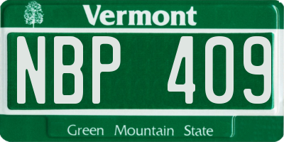 VT license plate NBP409