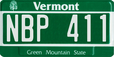 VT license plate NBP411