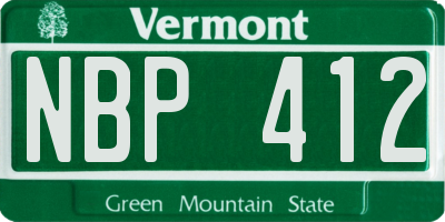 VT license plate NBP412