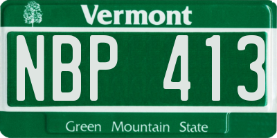 VT license plate NBP413