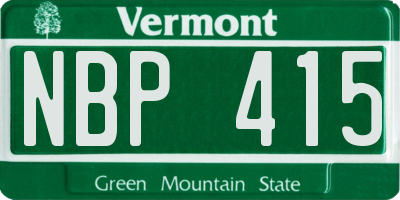 VT license plate NBP415
