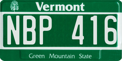 VT license plate NBP416