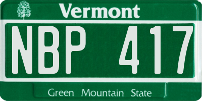 VT license plate NBP417