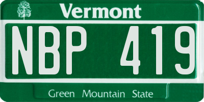 VT license plate NBP419