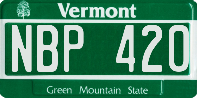 VT license plate NBP420