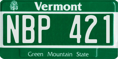 VT license plate NBP421
