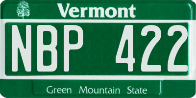 VT license plate NBP422