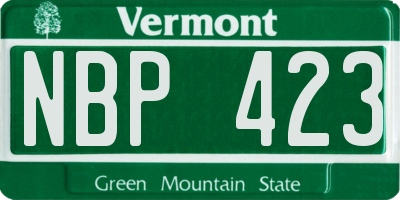 VT license plate NBP423