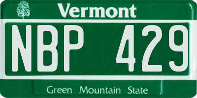 VT license plate NBP429