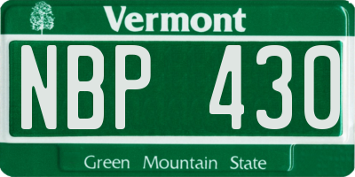 VT license plate NBP430