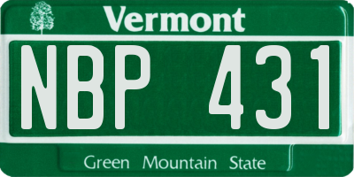 VT license plate NBP431