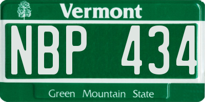 VT license plate NBP434