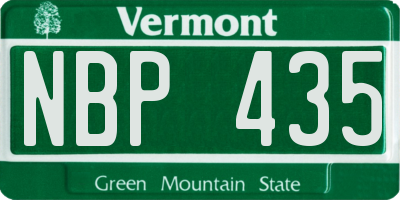 VT license plate NBP435