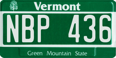 VT license plate NBP436