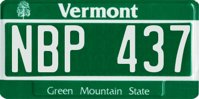VT license plate NBP437