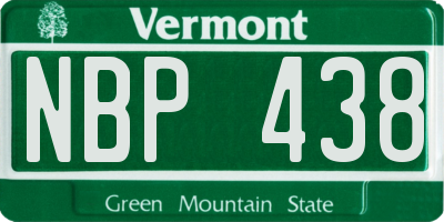 VT license plate NBP438
