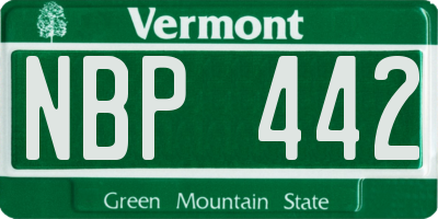 VT license plate NBP442
