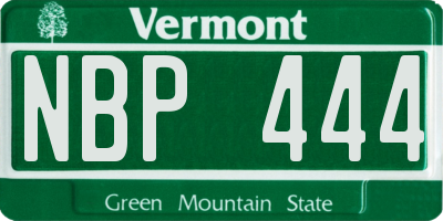 VT license plate NBP444