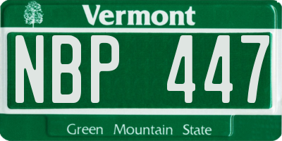 VT license plate NBP447