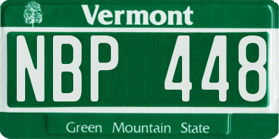 VT license plate NBP448