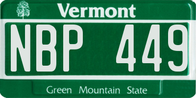 VT license plate NBP449